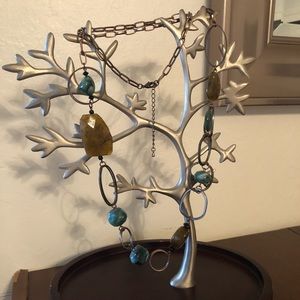 Chunky jewel color long necklace